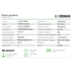Traktorek Cedrus C-TRAC-86MS Cedrus Garden traktorek kosiarka