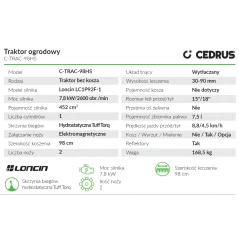 Traktorek Cedrus C-TRAC-98HS