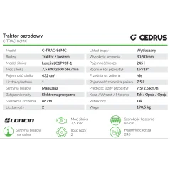 Traktorek Cedrus C-TRAC-86MC Cedrus Garden Traktorek kosiarka