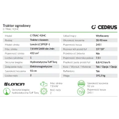 Traktorek Cedrus C-TRAC-92HC