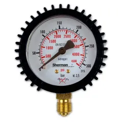 manometr z osłoną fi 63 mm 315 bar - 1/4" azot TURBO