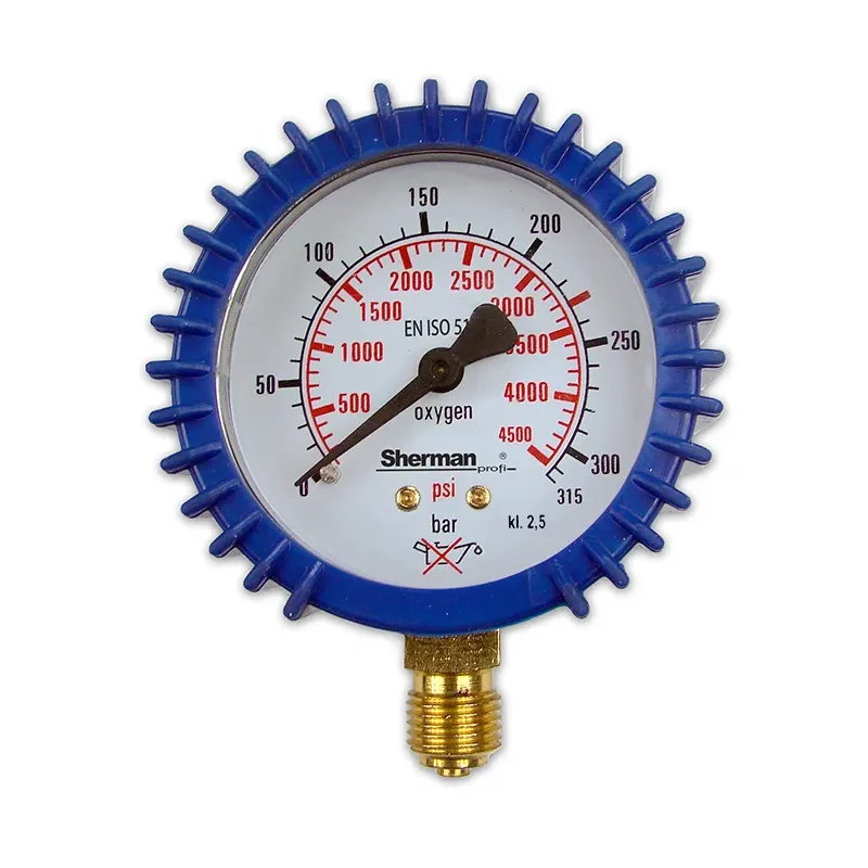Manometr z osłoną fi 63 mm 315 bar - 1/4" tlen TURBO