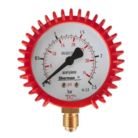Manometr z osłoną fi 63 mm 2.5 bar - M12x1.5 acetylen Sherman