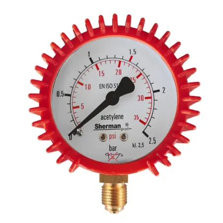 Manometr z osłoną fi 63 mm 2.5 bar - M12x1.5 acetylen Sherman