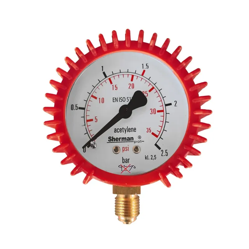 Manometr z osłoną fi 63 mm 2.5 bar - 1/4" acetylen TURBO