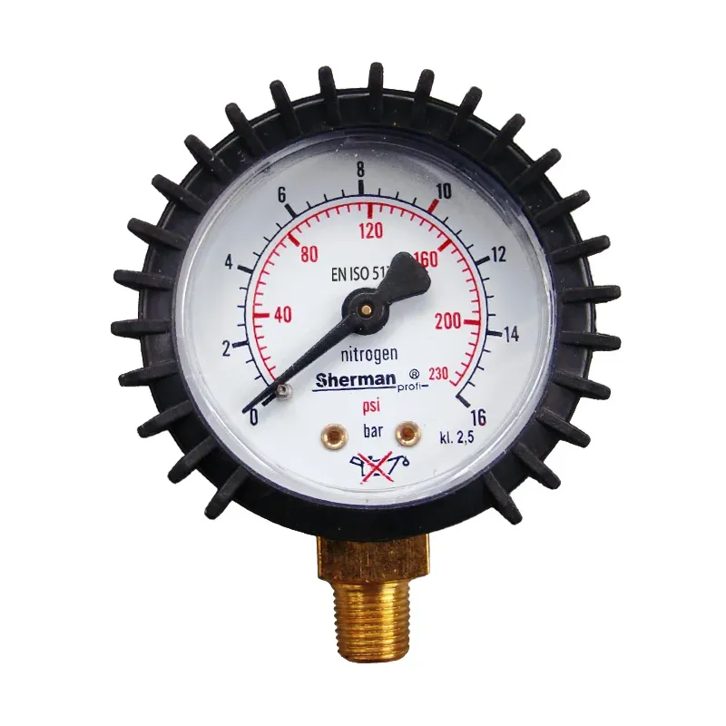 Manometr z osłoną fi 50 mm azot 16bar 1/8" RH MOUSE