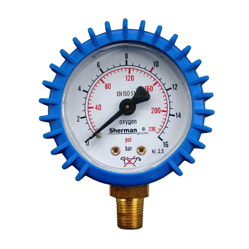 Manometr z osłoną fi 50 mm tlen 16bar 1/8"RH MOUSE Manometr z osłoną fi 50 mm tlen 16bar 1/8"RH MOUSE