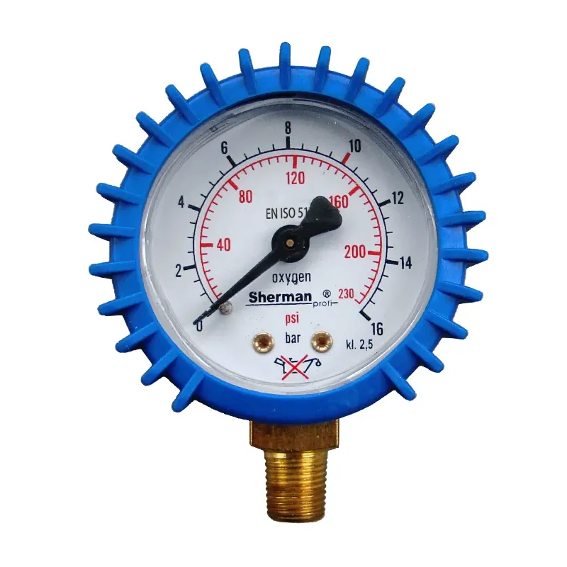 Manometr z osłoną fi 50 mm tlen 16bar 1/8"RH MOUSE Manometr z osłoną fi 50 mm tlen 16bar 1/8"RH MOUSE