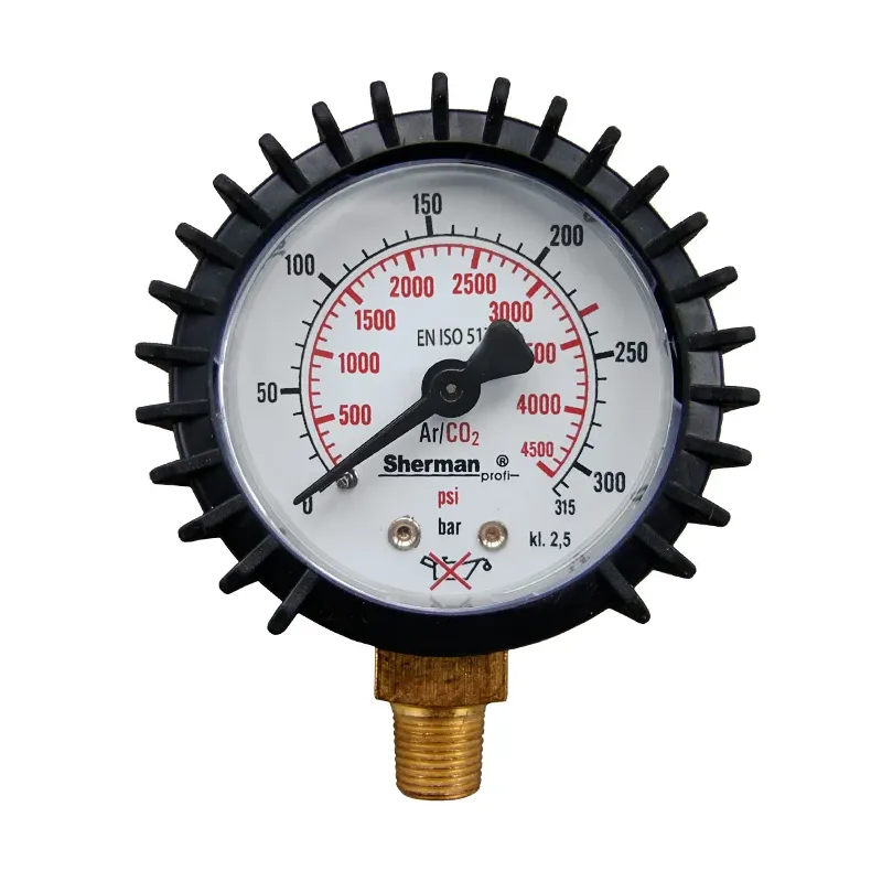 Manometr z osłoną fi 50 mm CO2/Ar 315bar 1/8"RH MOUSE