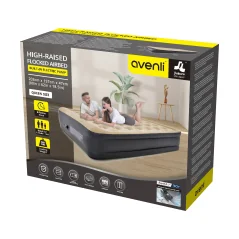 Duży, wysoki, pompowany materac AVENLI z wbudowaną pompką 203x157x47
