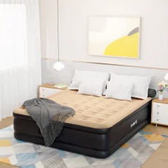 Duży, wysoki, pompowany materac AVENLI z wbudowaną pompką 203x157x47