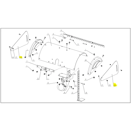 Osłona boczna noży Cedrus glebogryzarka GLX540