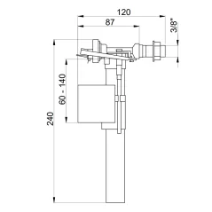 Zawór napełniający boczny z gwintem mosiężnym 3/8’’