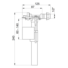 Zawór napełniający boczny z gwintem mosiężnym 1/2’’