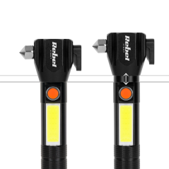 Akumulatorowa latarka wielofunkcyjna Rebel (zoom, nożyk, młotek do szyby).
