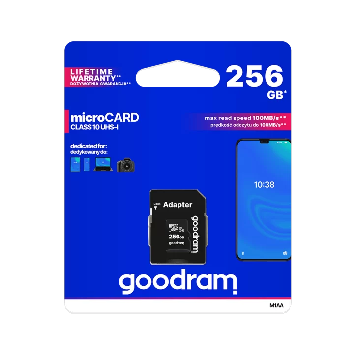 Karta pamięci microSD 256GB UHS-I Goodram z adapterem