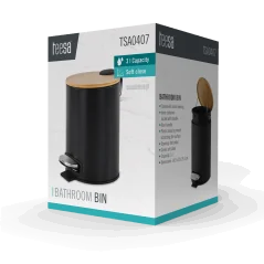 Kosz na śmieci łazienkowy 3l (czarny)