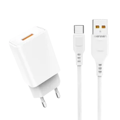 Ładowarka sieciowa USB + kabel USB typu C 2400 mA 12 W