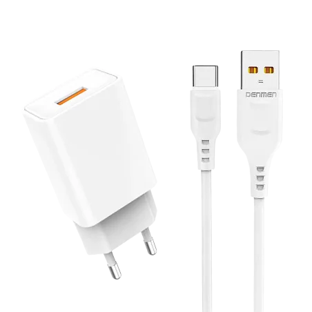 Ładowarka sieciowa USB + kabel USB typu C 2400 mA 12 W