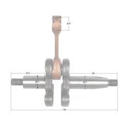 Wał korbowy Cedrus wykaszarka CEDKW53PRO