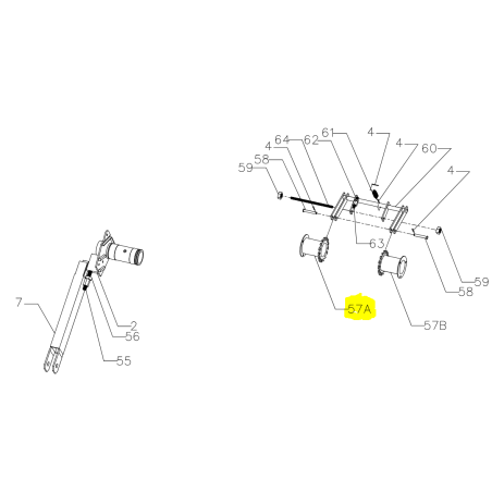 Zębnik hamulca lewy Cedrus koparka łańcuchowa CEDKP02 Cedrus części
