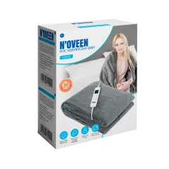 Koc elektryczny EB650 Grey super miękki 180 x 130 cm N'OVEEN