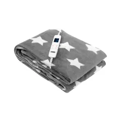 Koc elektryczny EB750 Grey Star super miękki 180 x 160 cm N'OVEEN