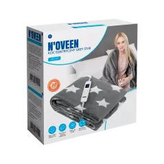 Koc elektryczny EB750 Grey Star super miękki 180 x 160 cm N'OVEEN