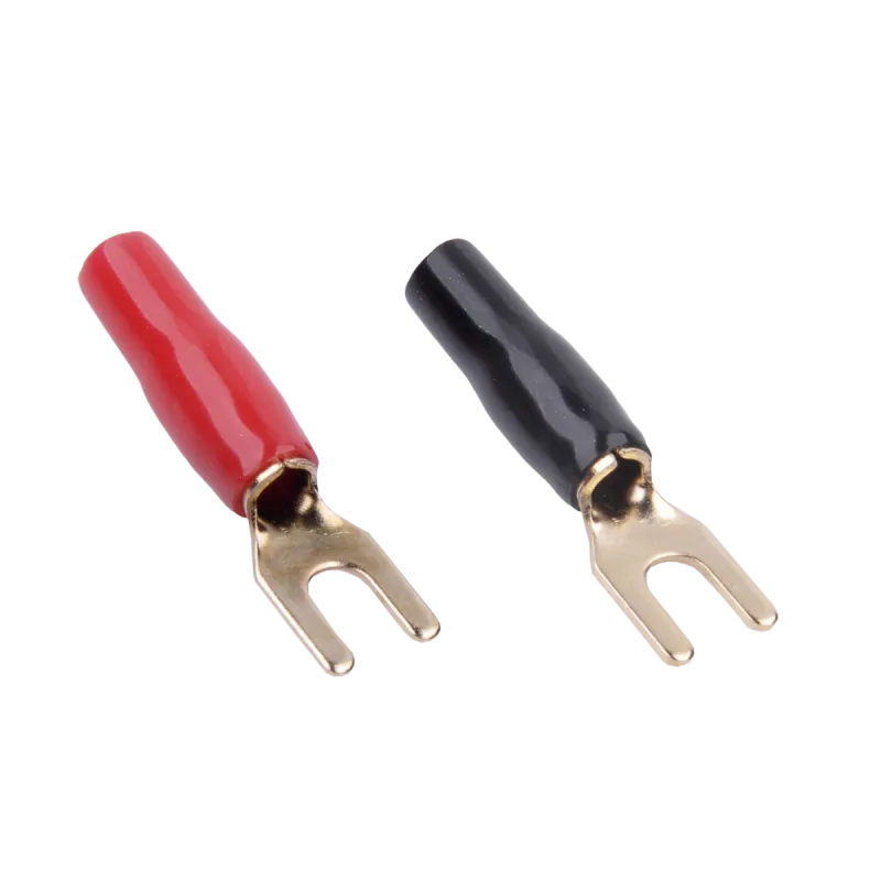 Konektor 4.3mm/12GA na kabel 4 widełki-izol.czerw+czar.KW59