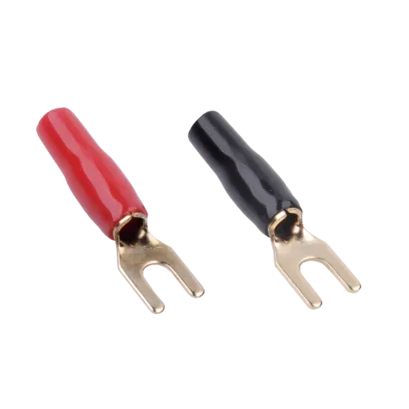 Konektor 4.3mm/12GA na kabel 4 widełki-izol.czerw+czar.KW59
