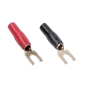Konektor 4.3mm/12GA na kabel 4 widełki-izol.czerw+czar.KW59