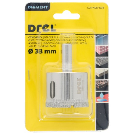 Otwornica z nasypem diamentowym 38 mm, diament galwanizowany