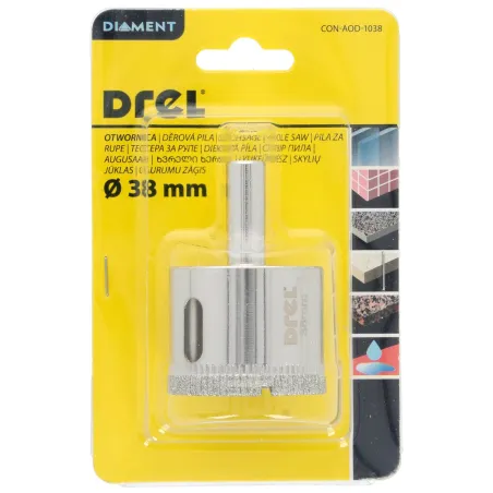 Otwornica z nasypem diamentowym 38 mm, diament galwanizowany