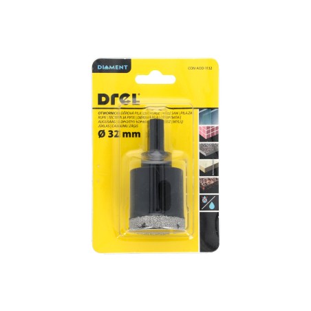 Otwornica z nasypem diamentowym 32 mm, diament lutowany