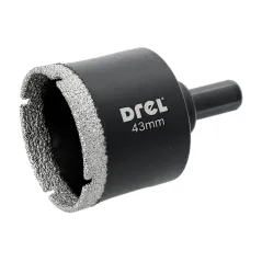 Otwornica z nasypem diamentowym 43 mm, diament lutowany