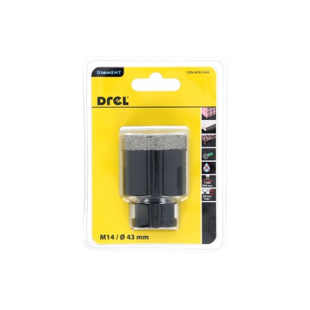 Otwornica z nasypem diamentowym 43 mm, M14, diament lutowany