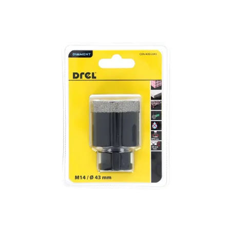 Otwornica z nasypem diamentowym 43 mm, M14, diament lutowany