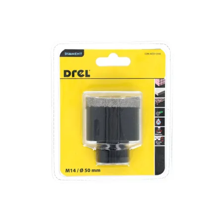 Otwornica z nasypem diamentowym 50 mm, M14, diament lutowany