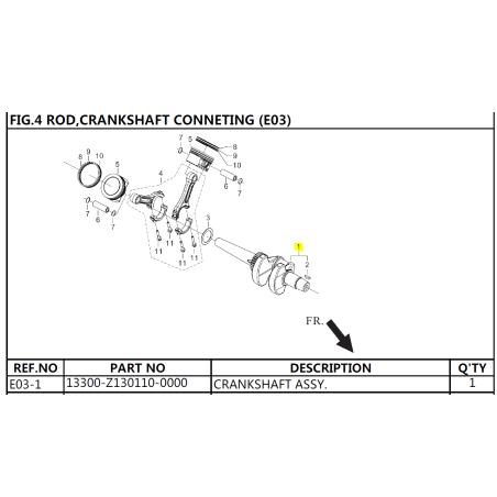 Wał korbowy Rato silnik R670 | Rato części