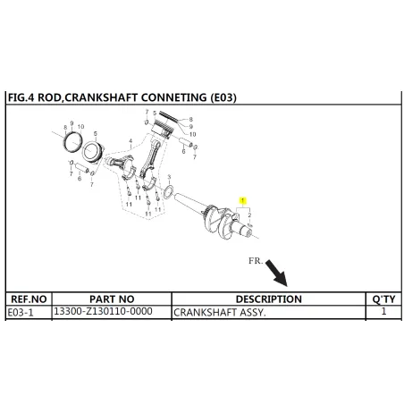 Wał korbowy Rato silnik R670 | Rato części
