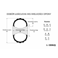 Łańcuch śniegowy 18x9.50x8 zestaw 2szt