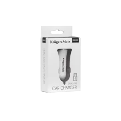 Ładowarka samochodowa Kruger&Matz dual USB 2.4A biała