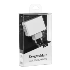 Ładowarka sieciowa Kruger&Matz dual USB 2100 mA