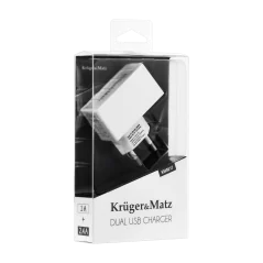 Ładowarka sieciowa Kruger&Matz dual usb 2400 mA