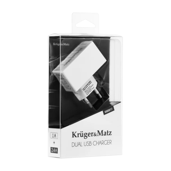 Ładowarka sieciowa Kruger&Matz dual usb 2400 mA