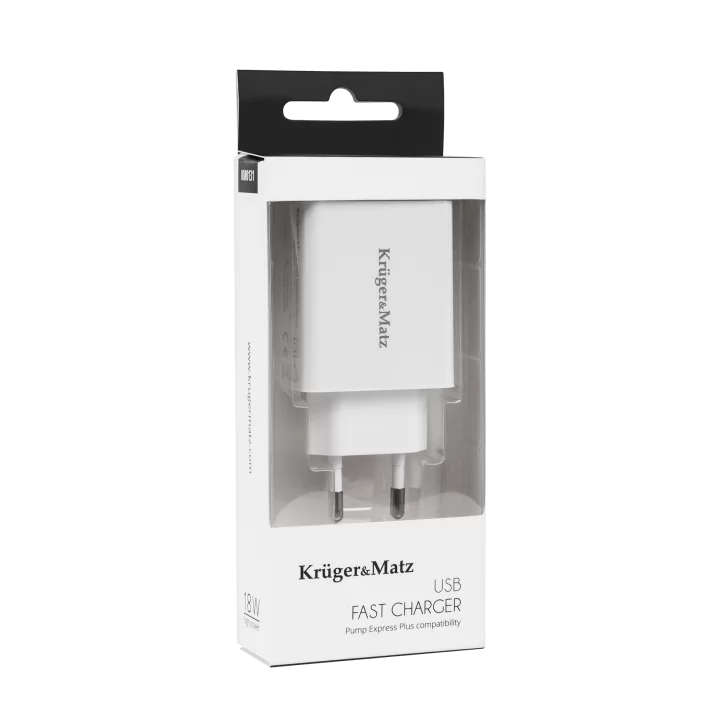 Ładowarka sieciowa Kruger&Matz USB z funkcją Pump Express 2.0