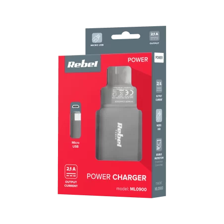 Ładowarka sieciowa REBEL micro USB 2100 mA