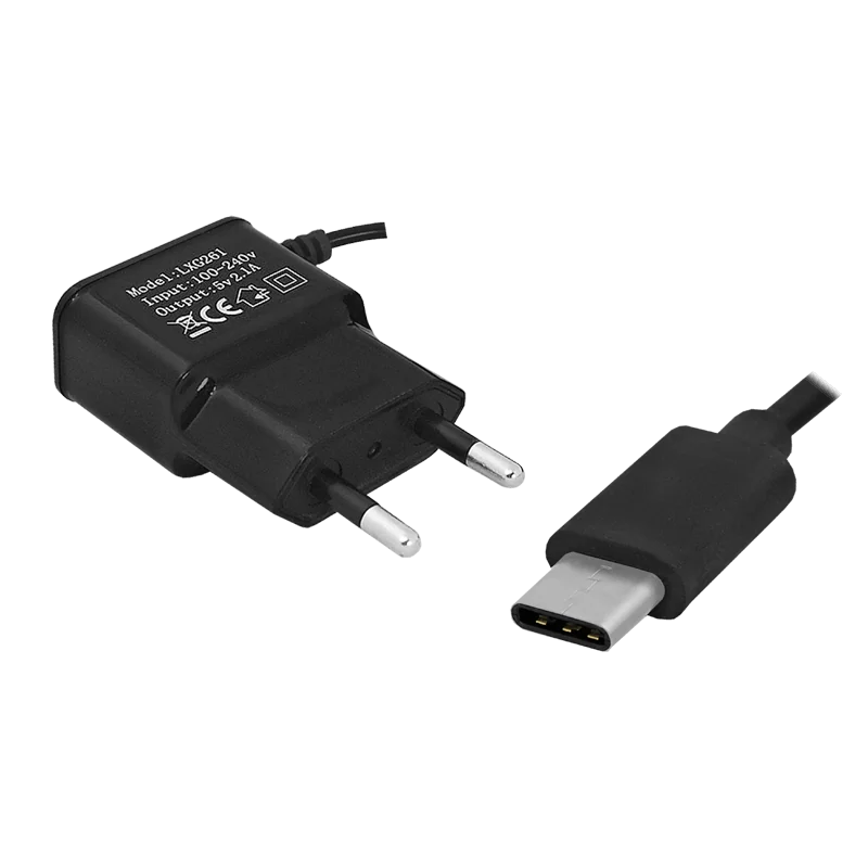 Ładowarka sieciowa USB typ C 2100 mA czarna LXG261