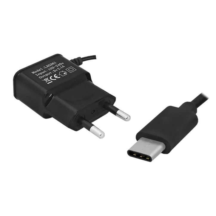 Ładowarka sieciowa USB typ C 2100 mA czarna LXG261