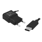 Ładowarka sieciowa USB typ C 2100 mA czarna LXG261